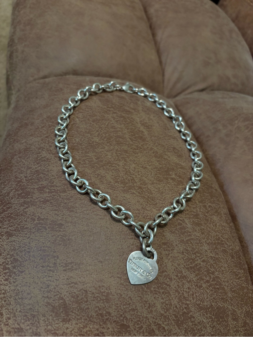 Tiffany And Co Silver Heart Pendant Chain Necklace
